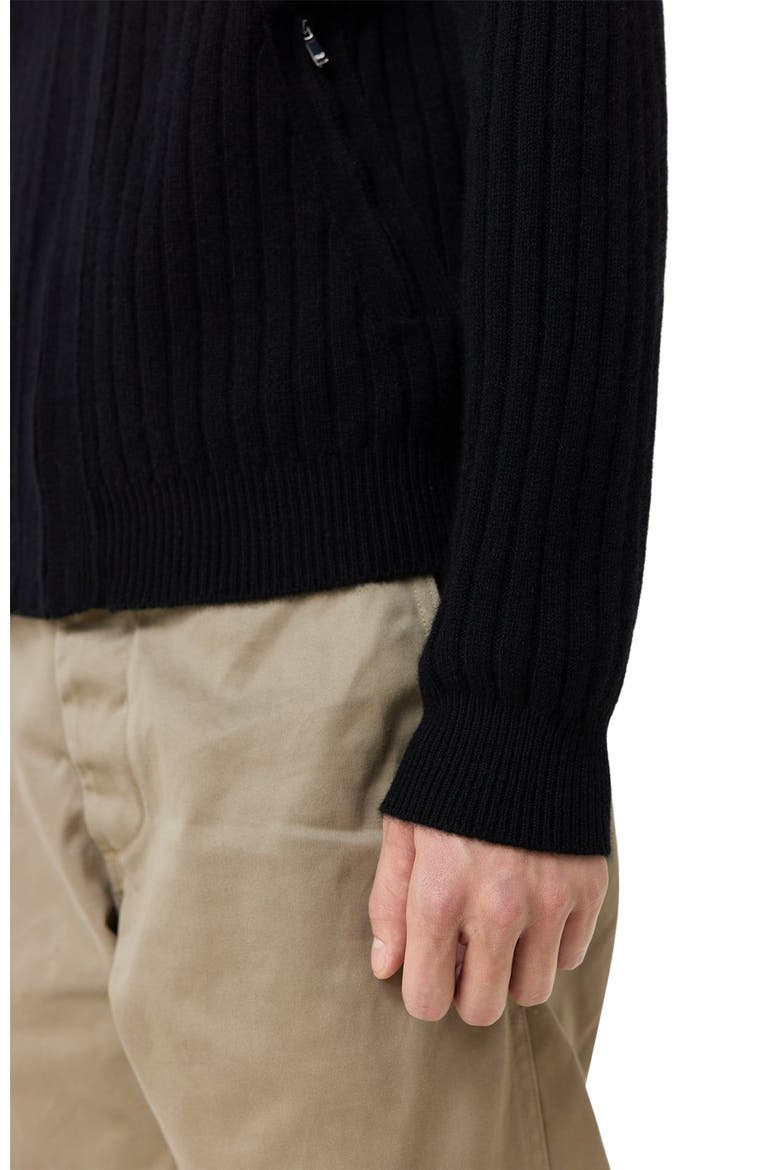 Full-Zipper Cashmere Cardigan, Alternate, color, black