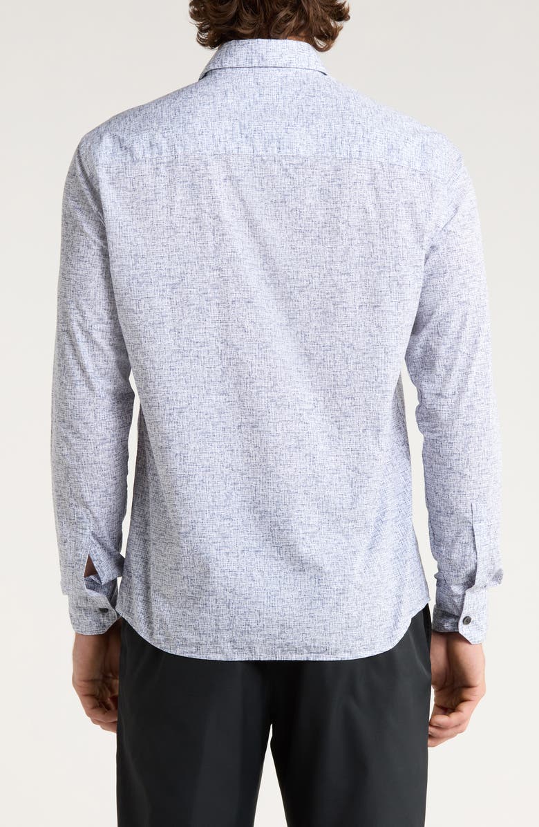 Robert Barakett Cornelius Geo Print Cotton Button-Up Shirt, Alternate, color, Grey