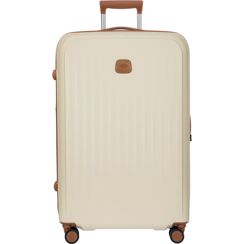 Bric's Taormina Hardside Expandable 30" Large Checked Spinner Luggage In Cream