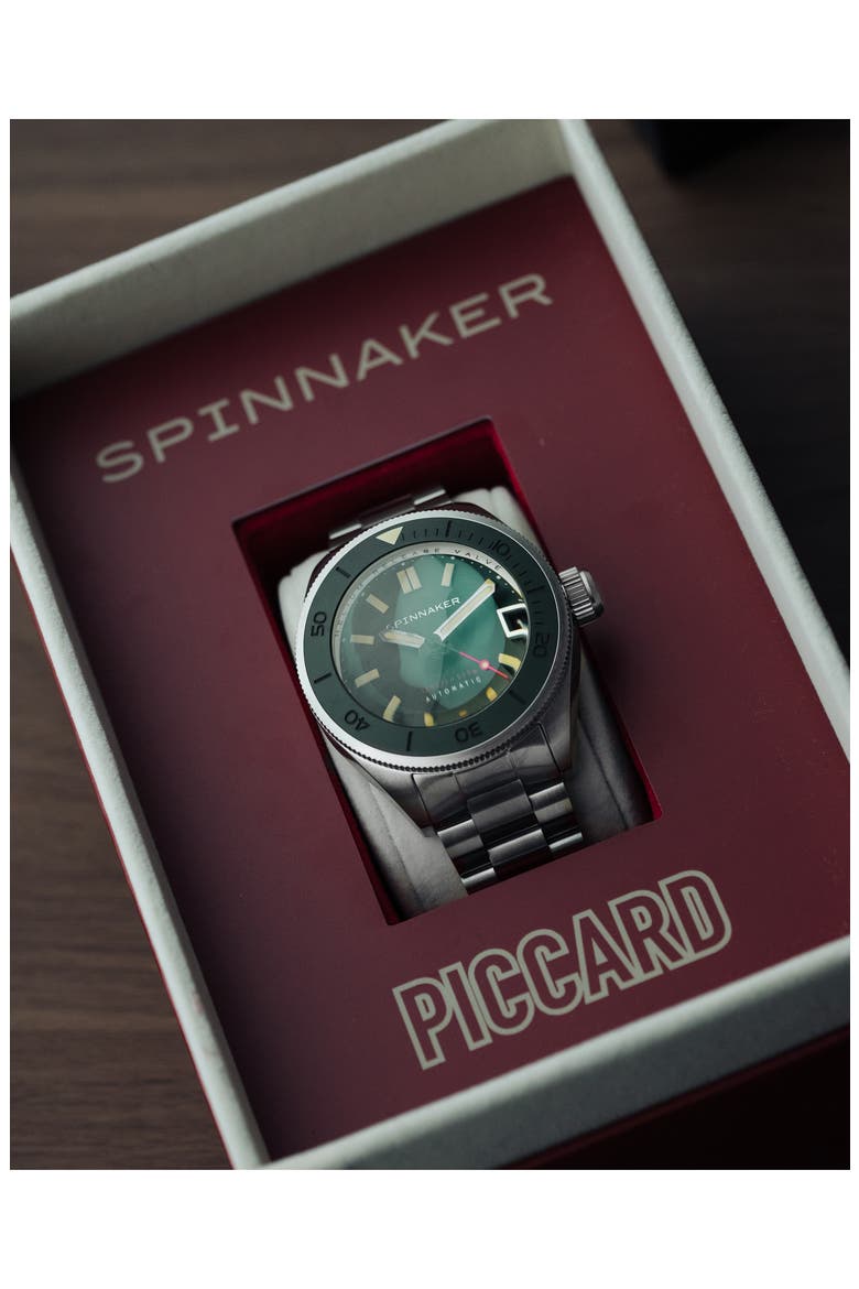 Piccard Automatic Bracelet Watch, 45mm, Alternate, color, GREEN