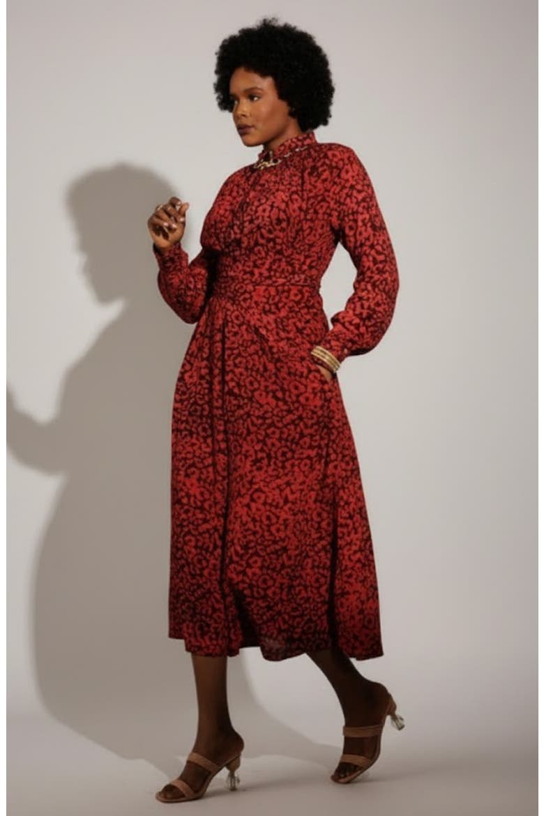 Isla Dress, Alternate, color, Deep Red