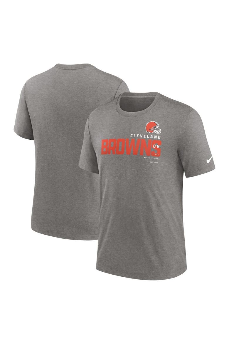Men's Nike Heather Charcoal Cleveland Browns Team Tri-Blend T-Shirt, Main, color, Heather Charcoal