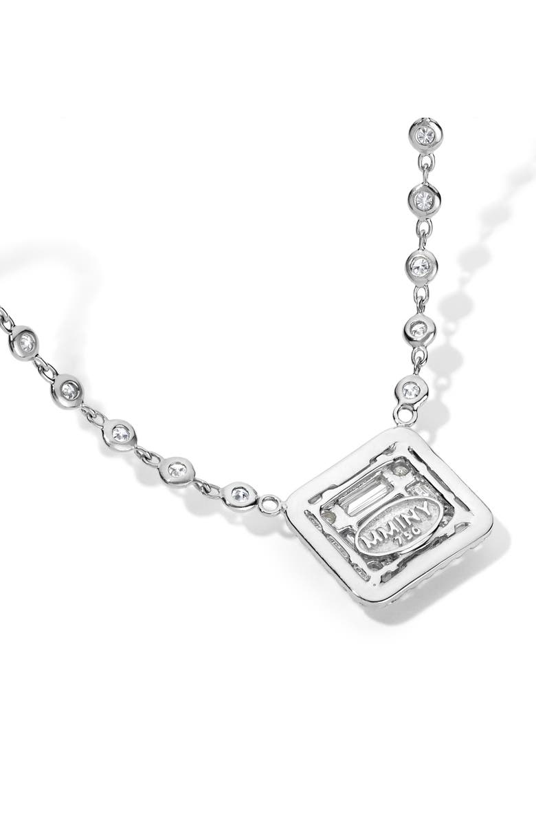 Mindi Mond Clarity³ All Diamond Halo Cube 18K White Gold Pendant Necklace, Alternate, color, 18K White Gold