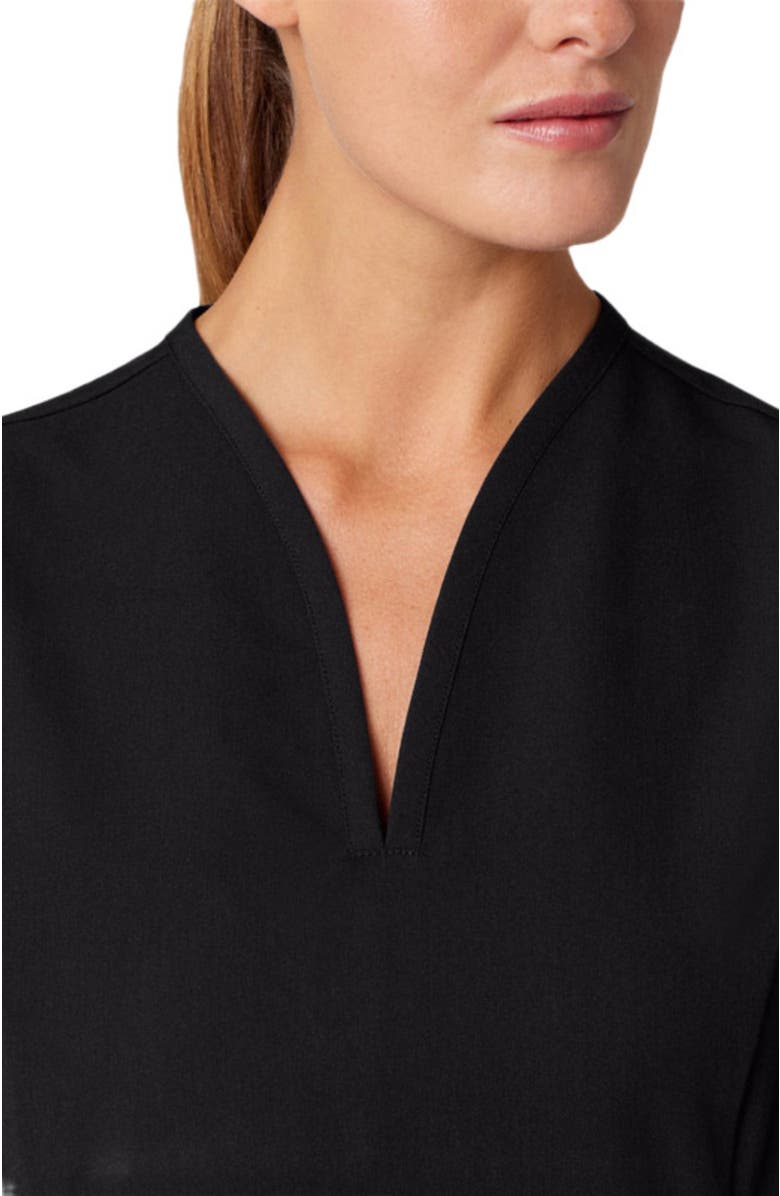 JAANUU Calix Women's 2-Pocket Tailored V-Neck Scrub Top, Alternate, color, Black