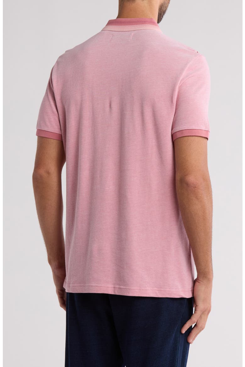Tipped Cotton Contrast Collar Polo, Alternate, color, DUSTY ROSE