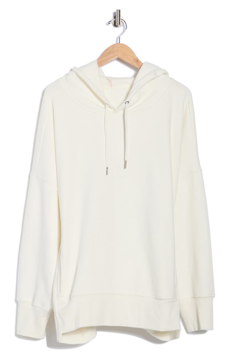 Free People FP Movement Sprint to the Finish Oversize Cotton Blend Hoodie, Main, color, Ivory