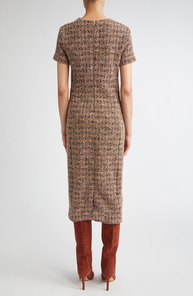 Max Mara Giugno Bouclé Jersey Sheath Dress, Alternate, color, Camel