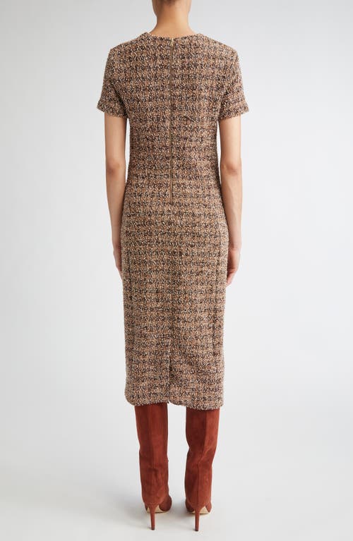 Max Mara Giugno Cotton And Wool-blend Midi Dress In Brown