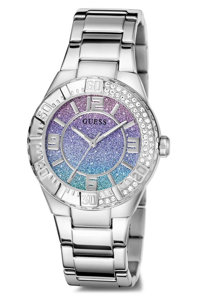 Sangria Blue Ombré Bracelet Watch, 36mm, Alternate, color, SILVER