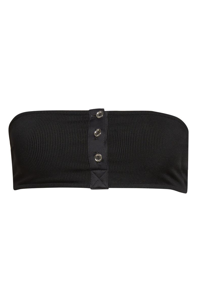 TOTEME Strapless Rib Bikini Top, Alternate, color, Black