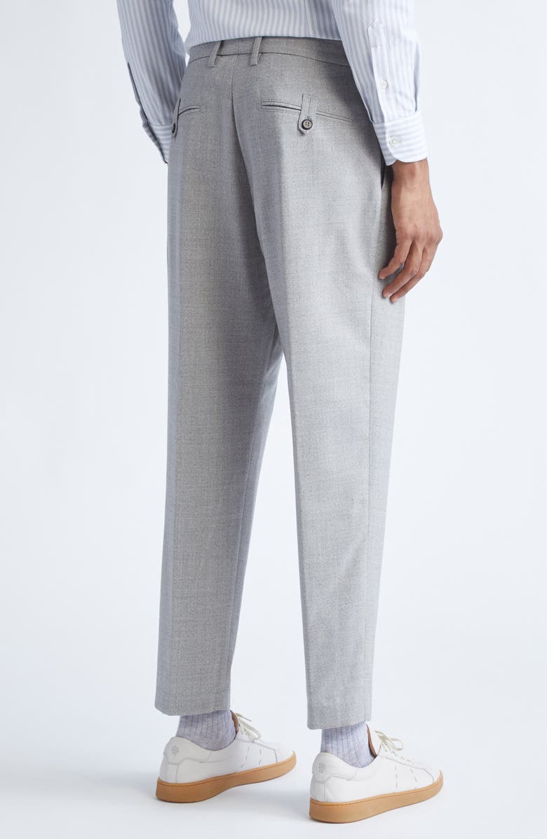 Eleventy Pleated Wool Pants, Alternate, color, 13 Light Gray Melang