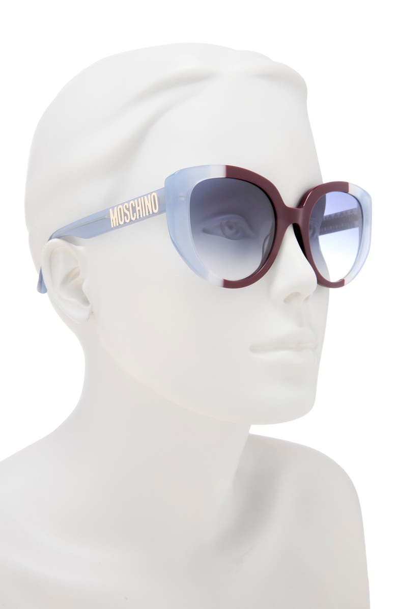 Moschino 53mm Gradient Square Sunglasses, Alternate, color, Blue Brown