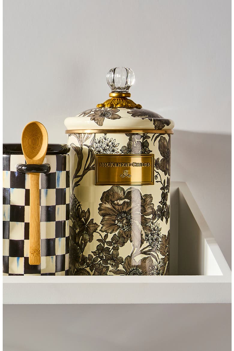 Enameled English Garden Large Canister, Alternate, color, STERLING