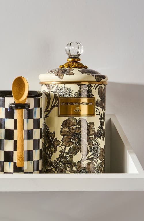 Mackenzie-childs Mackenzie Childs Enameled English Garden Large Canister In Gray