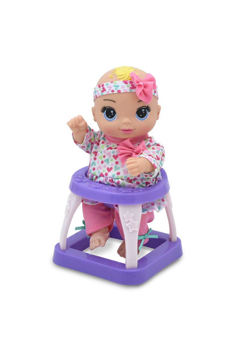 Magic Nursery 8" Doll Stroll N Scoot Set Hearts, Pink, Teal, Purple, Alternate, color, 