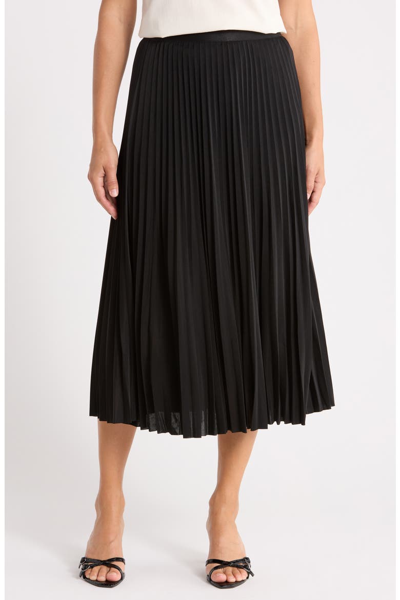 Pleated Maxi Skirt, Main, color, BLACK