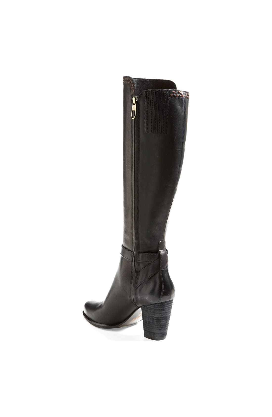 Australia 'Claudine' Tall Boot, Alternate, color, BLACK LEATHER