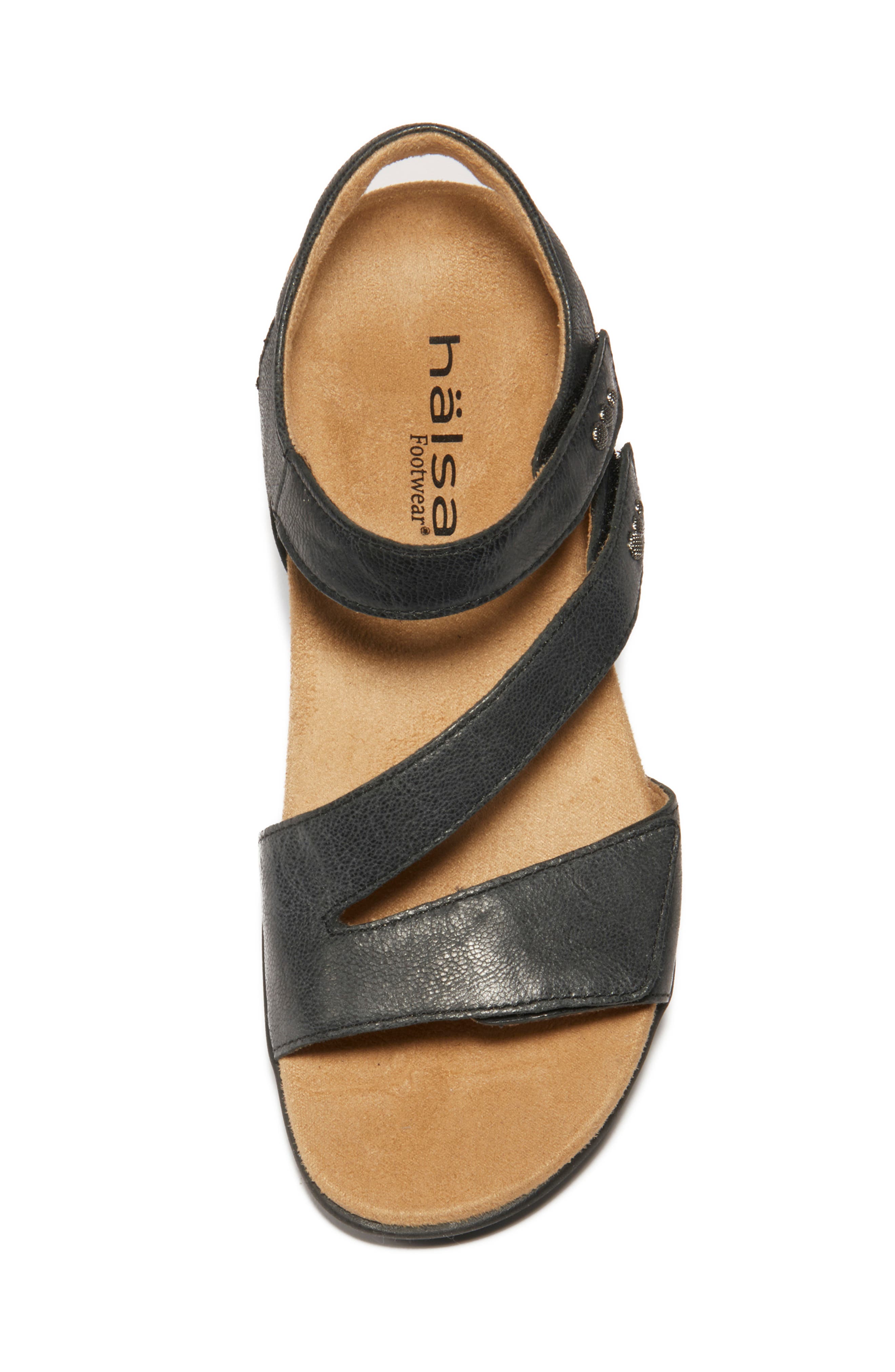 Hälsa Footwear Hälsa Denia Ankle Strap Sandal, Alternate, color, Black Leather