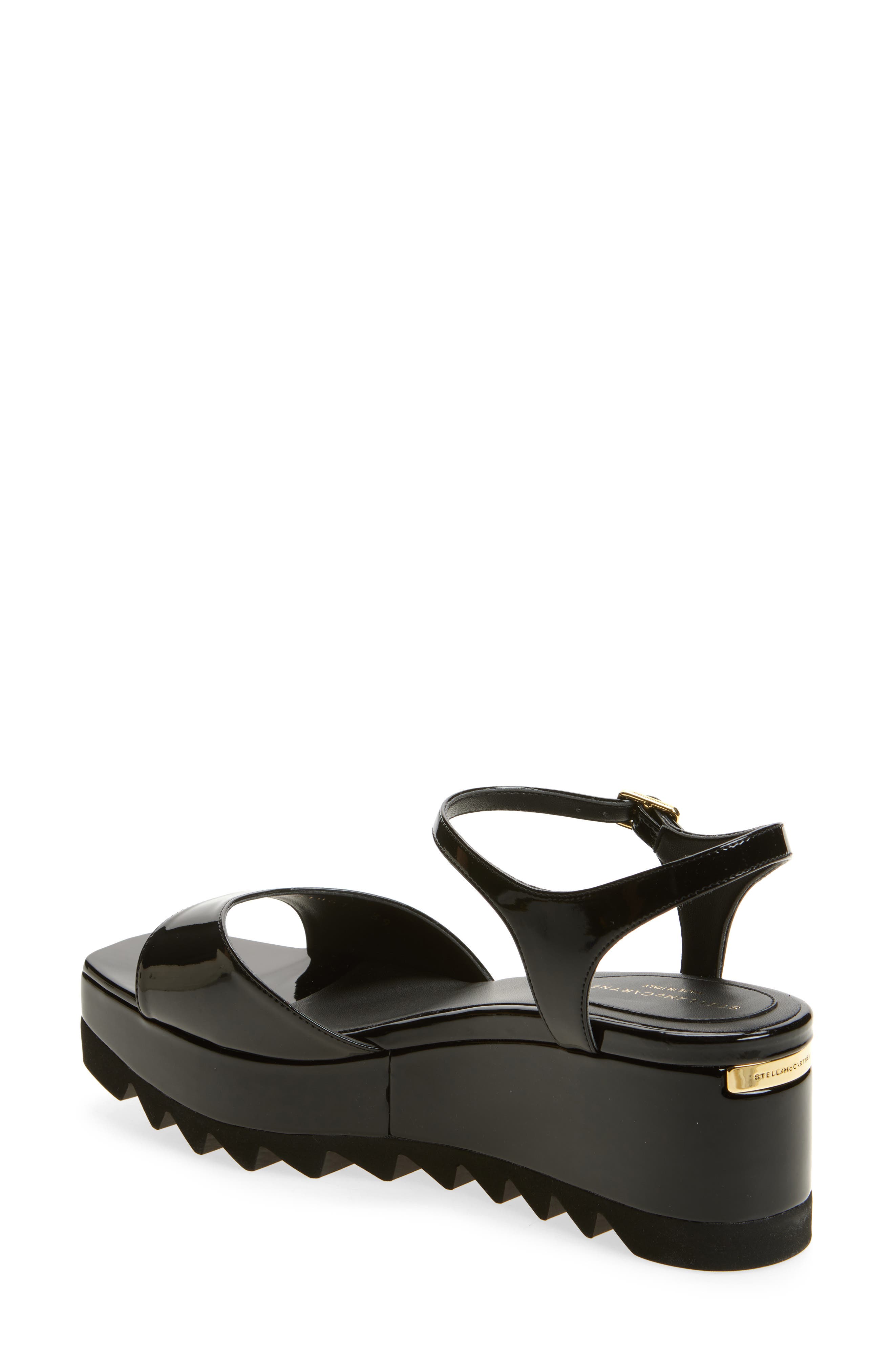 Stella McCartney Elyse Platform Sandal, Alternate, color, Black