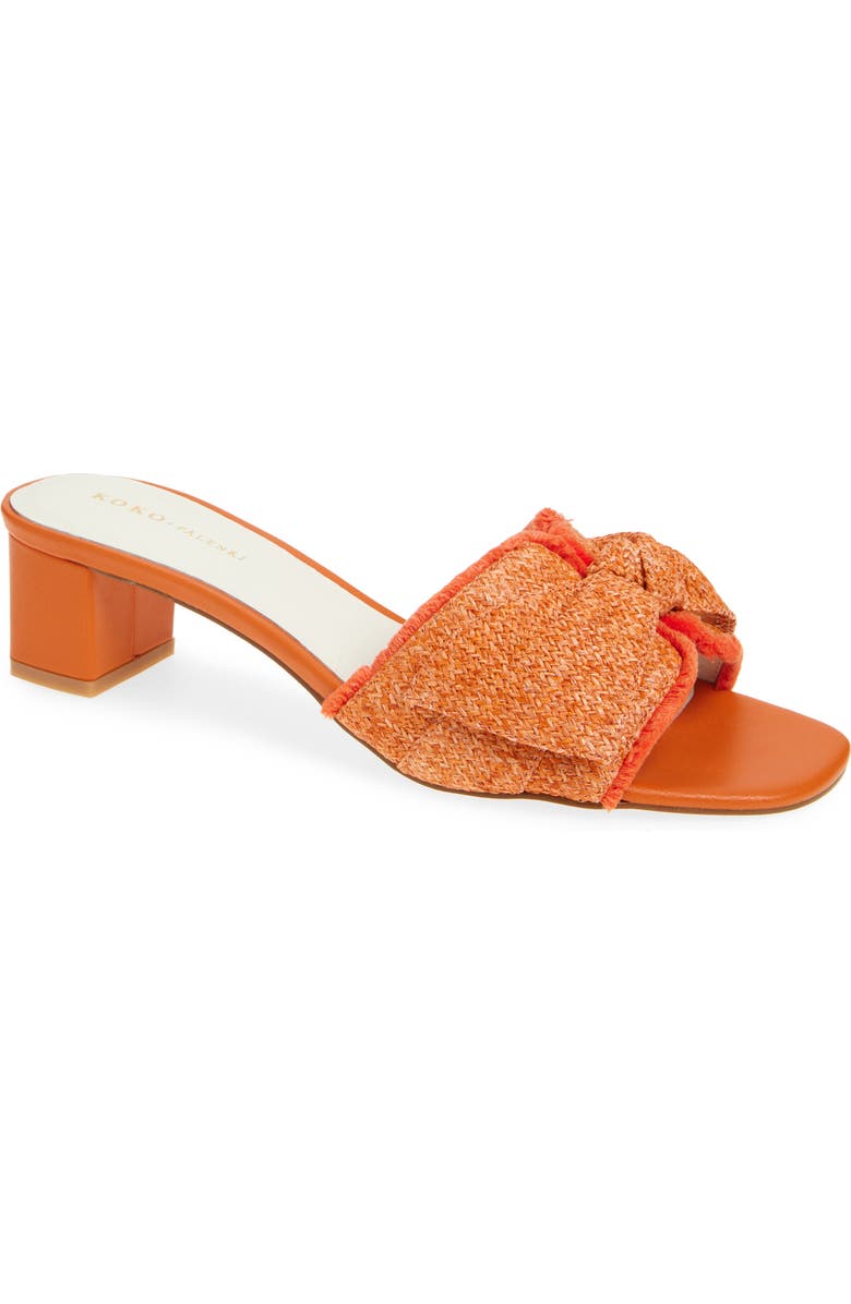 KOKO + PALENKI Samantha Raffia Slide Sandal, Main, color, Carrot Raffia