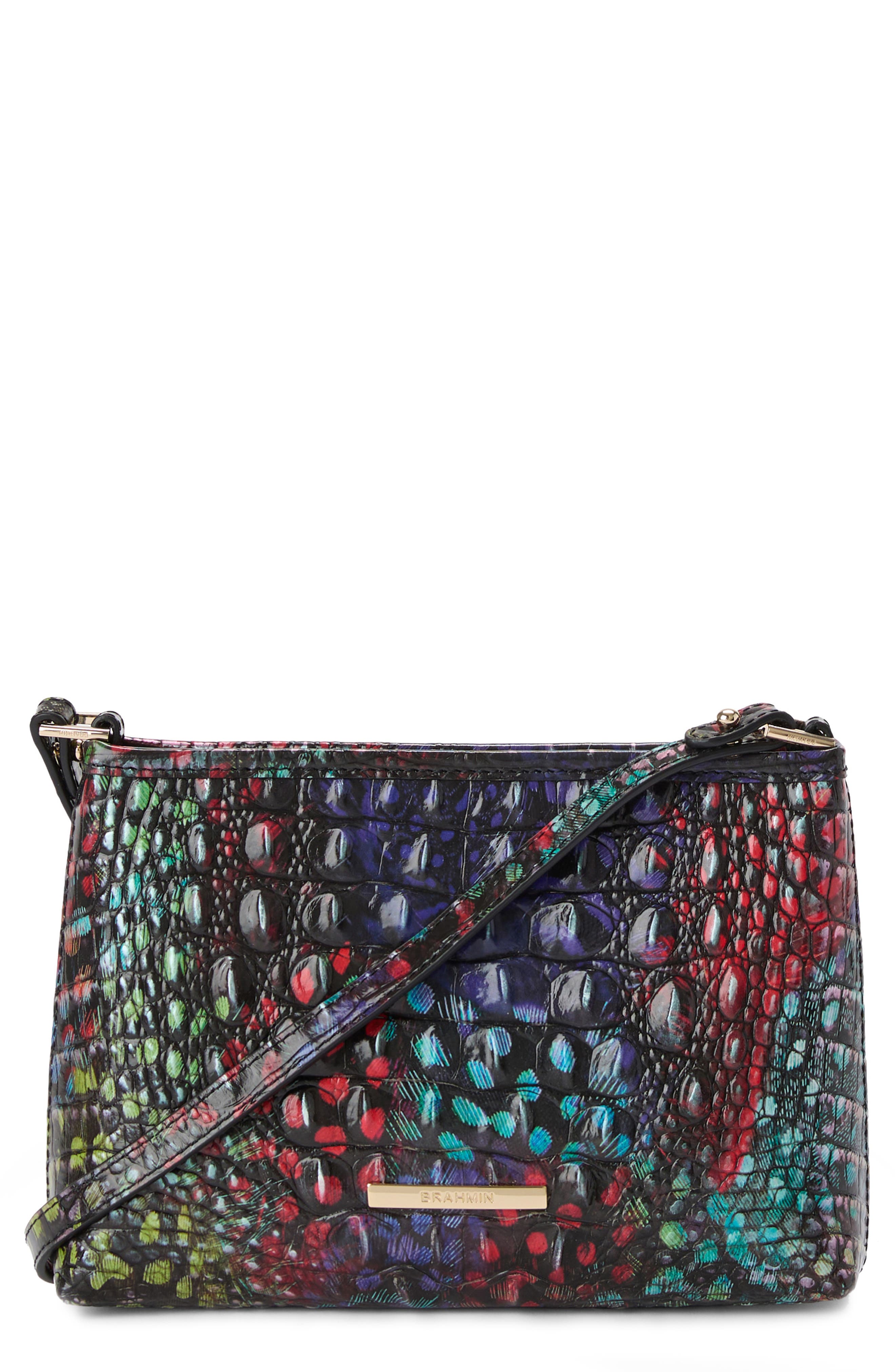 Brahmin Lorelei Croc Embossed Leather Shoulder Bag, Main, color, Showtime Melbourne