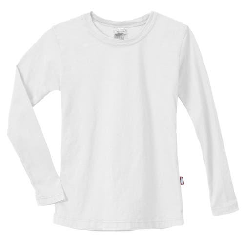 City Threads Girls Long Sleeve Soft Cotton Jersey T-shirt In White