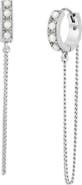 AllSaints Imitation Pearl Chain Huggie Hoop Earrings
