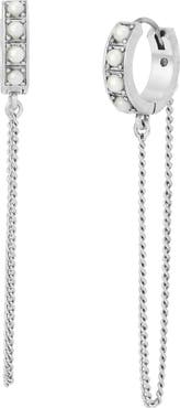 AllSaints Imitation Pearl Chain Huggie Hoop Earrings