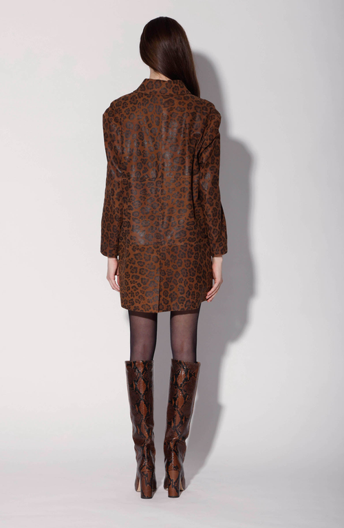 Walter Baker Candice Leather Coat In Animal Print