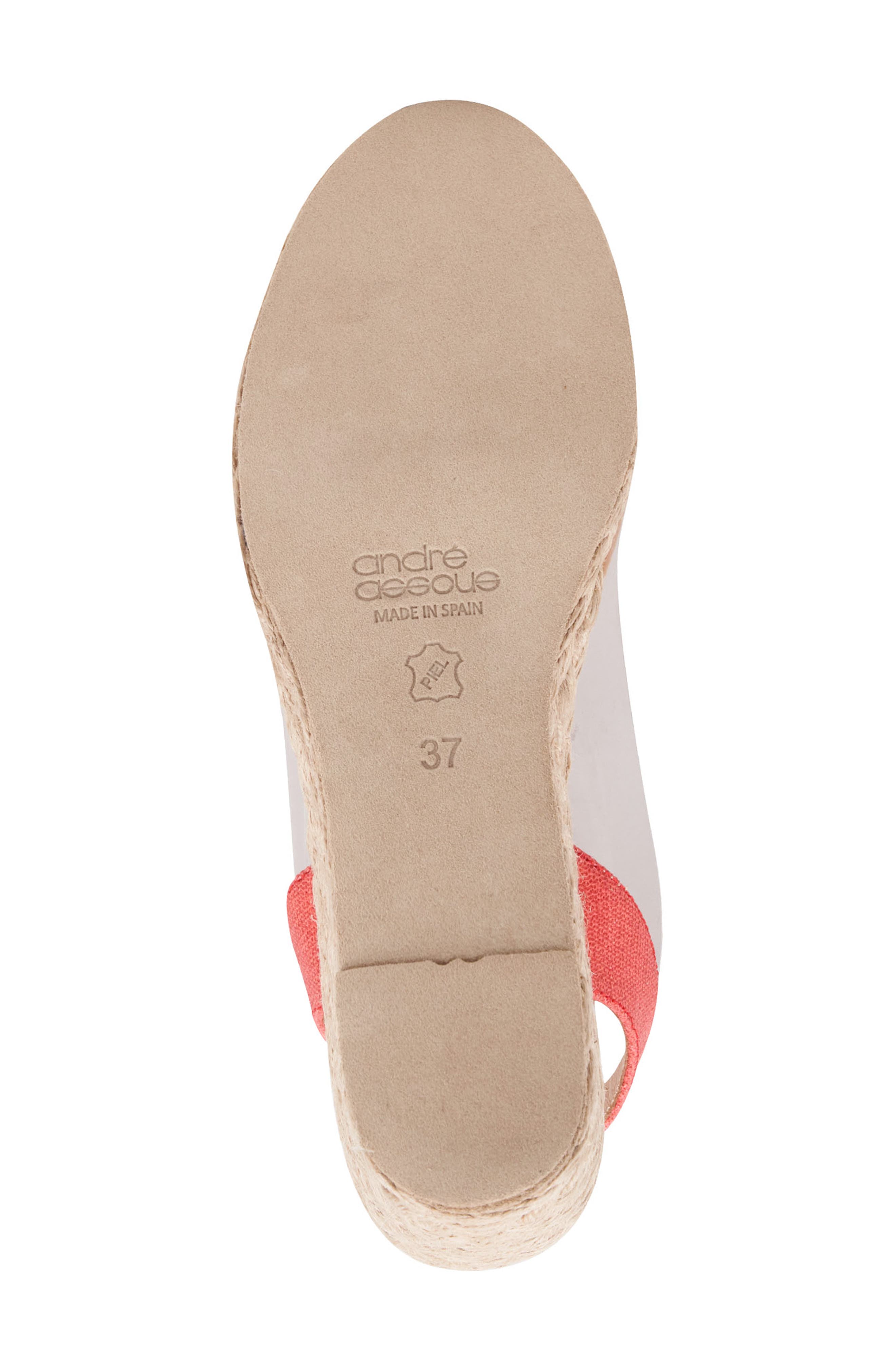 Slingback Espadrille Peep Toe Wedge Sandal, Alternate, color, CORAL