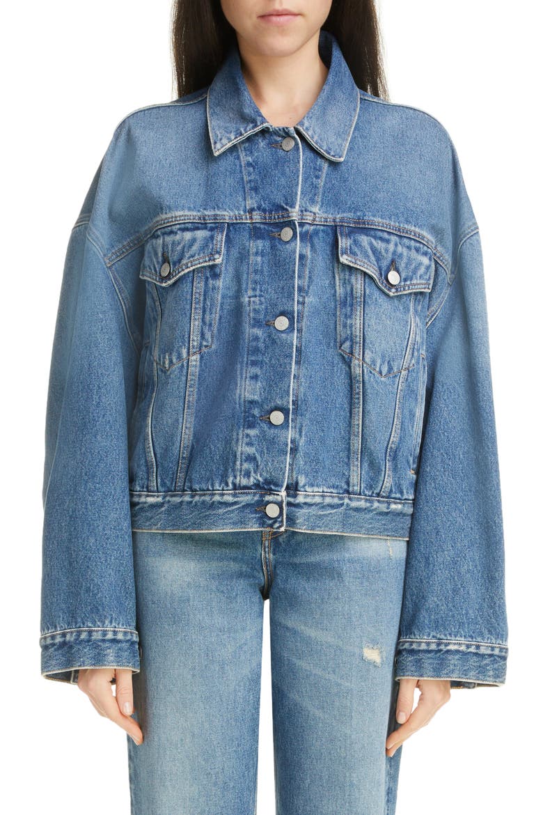 Morris Denim Trucker Jacket, Main, color, MID BLUE
