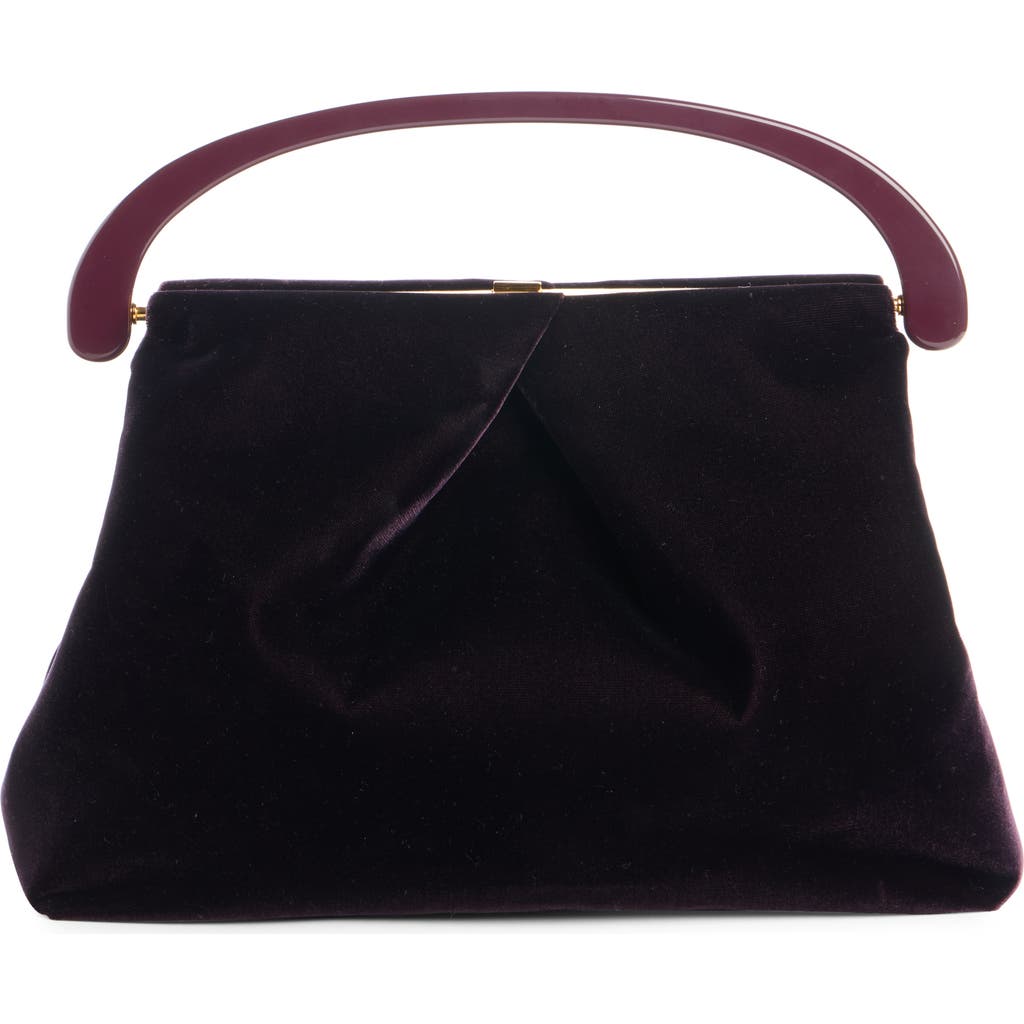 Dries Van Noten Folded Velvet Top Handle Bag