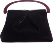 Dries Van Noten Folded Velvet Top Handle Bag