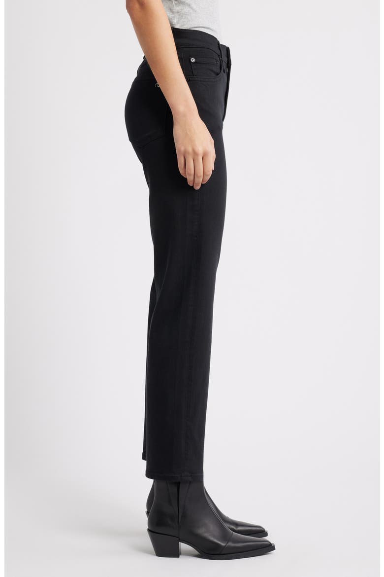 Flexi Harlow Mid Rise Ankle Straight Leg Jeans, Alternate, color, BLACK