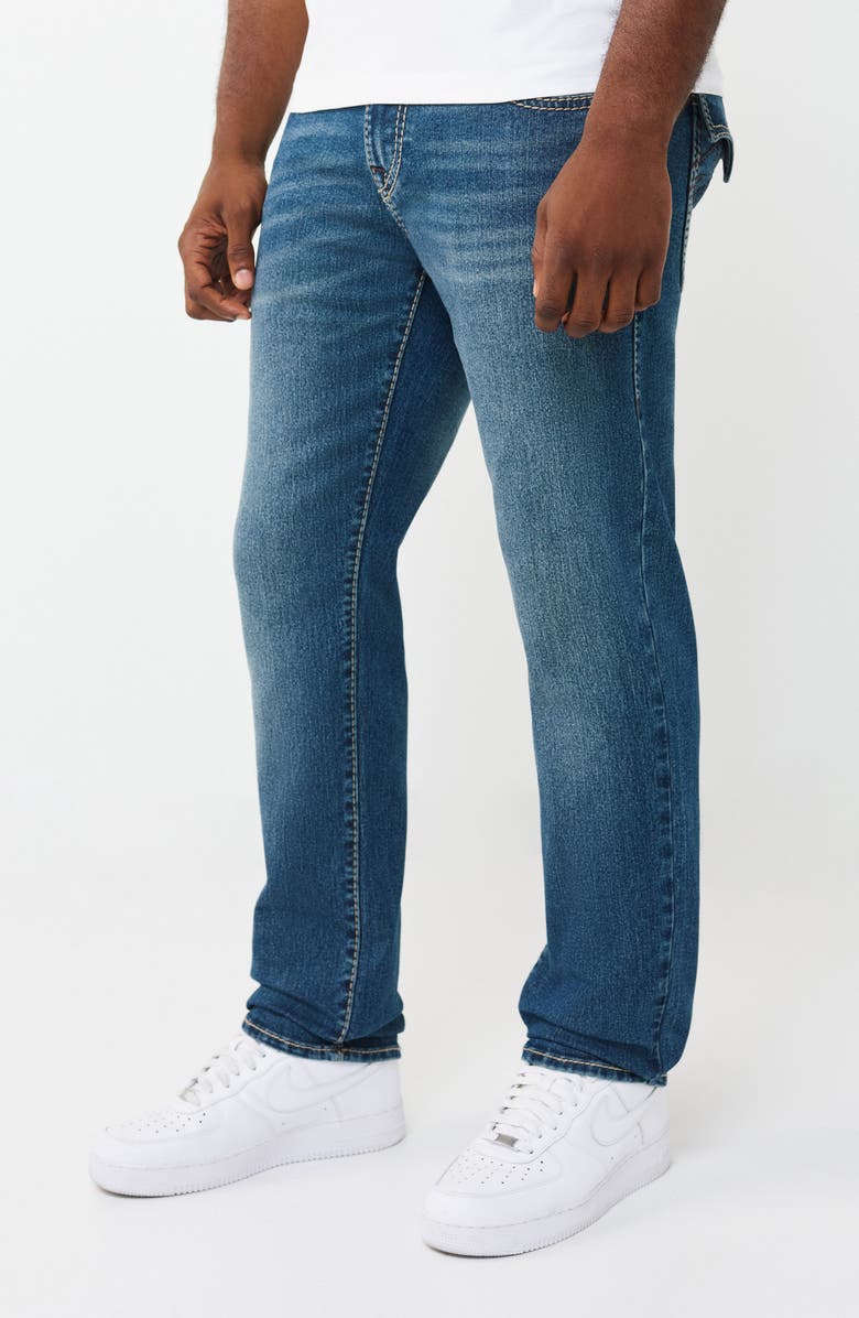 True Religion Geno Big T Flap Pocket Slim Fit Jeans, Alternate, color, Medium Blue Comet