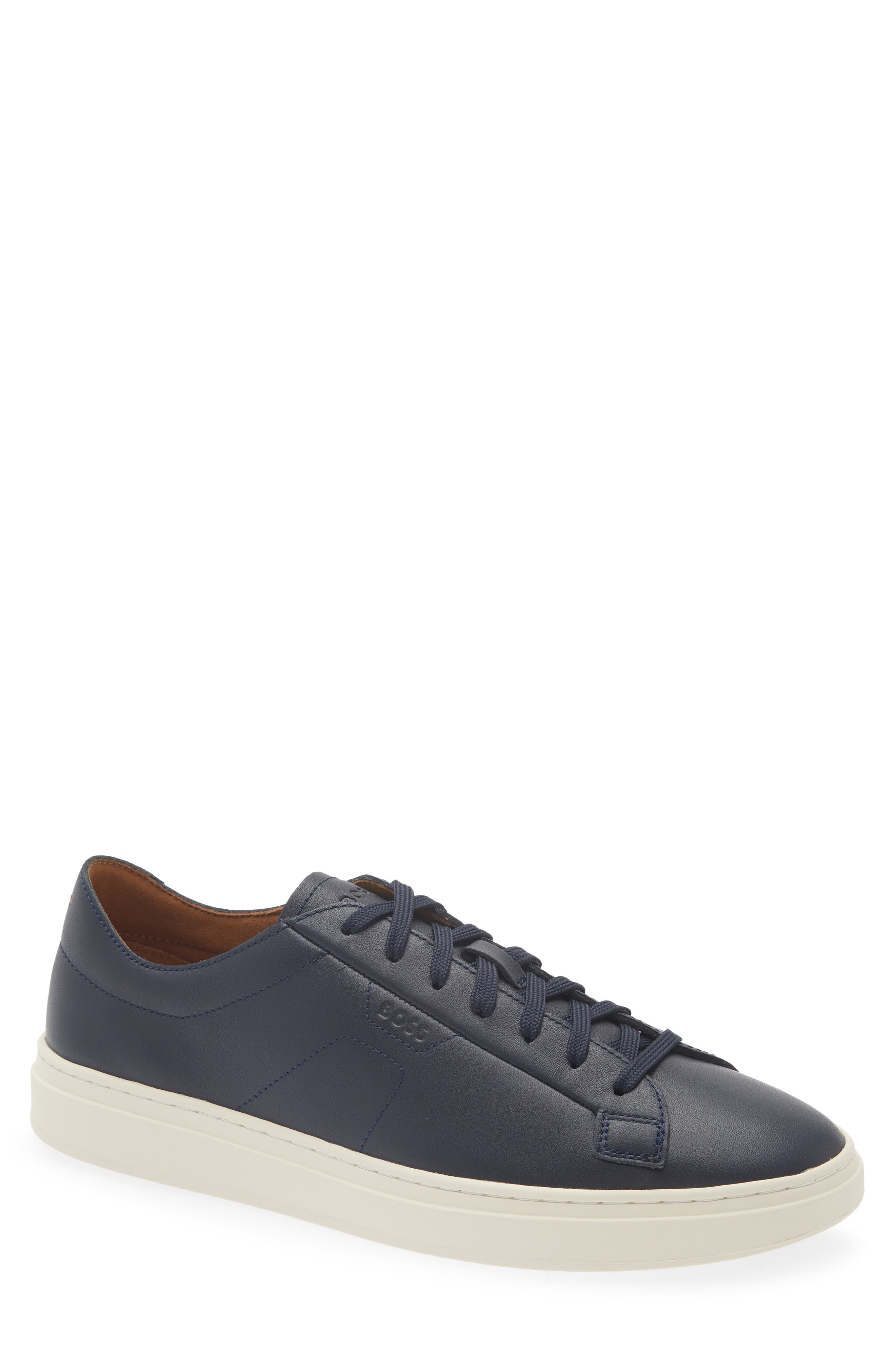 Kieran Leather Sneaker, Main, color, DARK BLUE