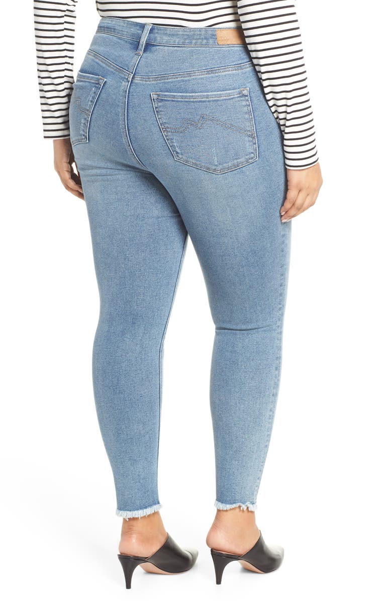 MAXSTUDIO Indigo Perfect Vintage Core Ripped High Waist Skinny Jeans, Alternate, color, 