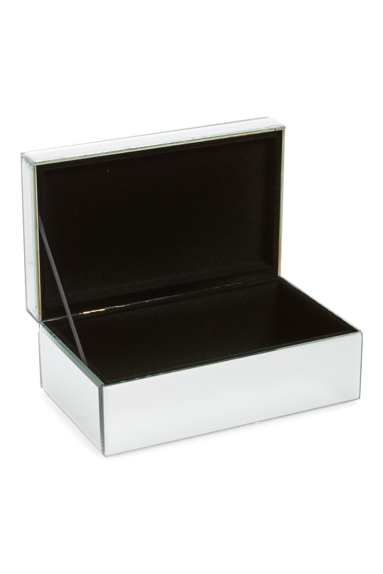 Imitation Pearl Monogram Mirrored Jewelry Box, Alternate, color, M