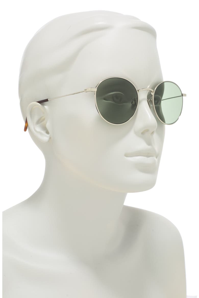 52mm Round Sunglasses, Alternate, color, SILVER SILVER GREEN