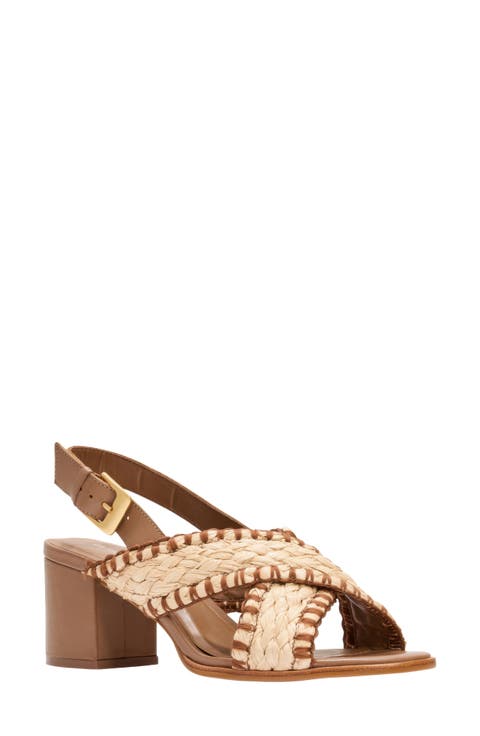 Hazel Raffia Slingback Sandal (Women)