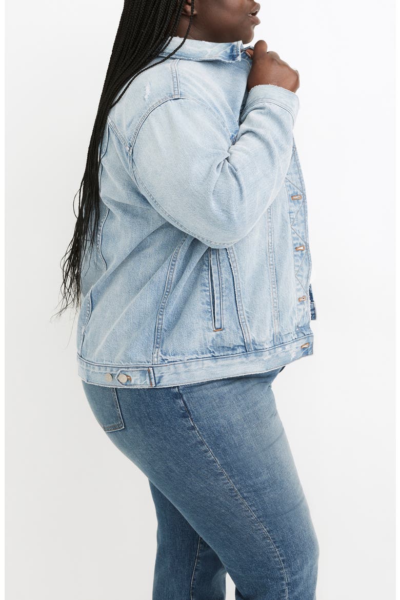 Oversize Denim Trucker Jacket, Alternate, color, JUNCTION WASH