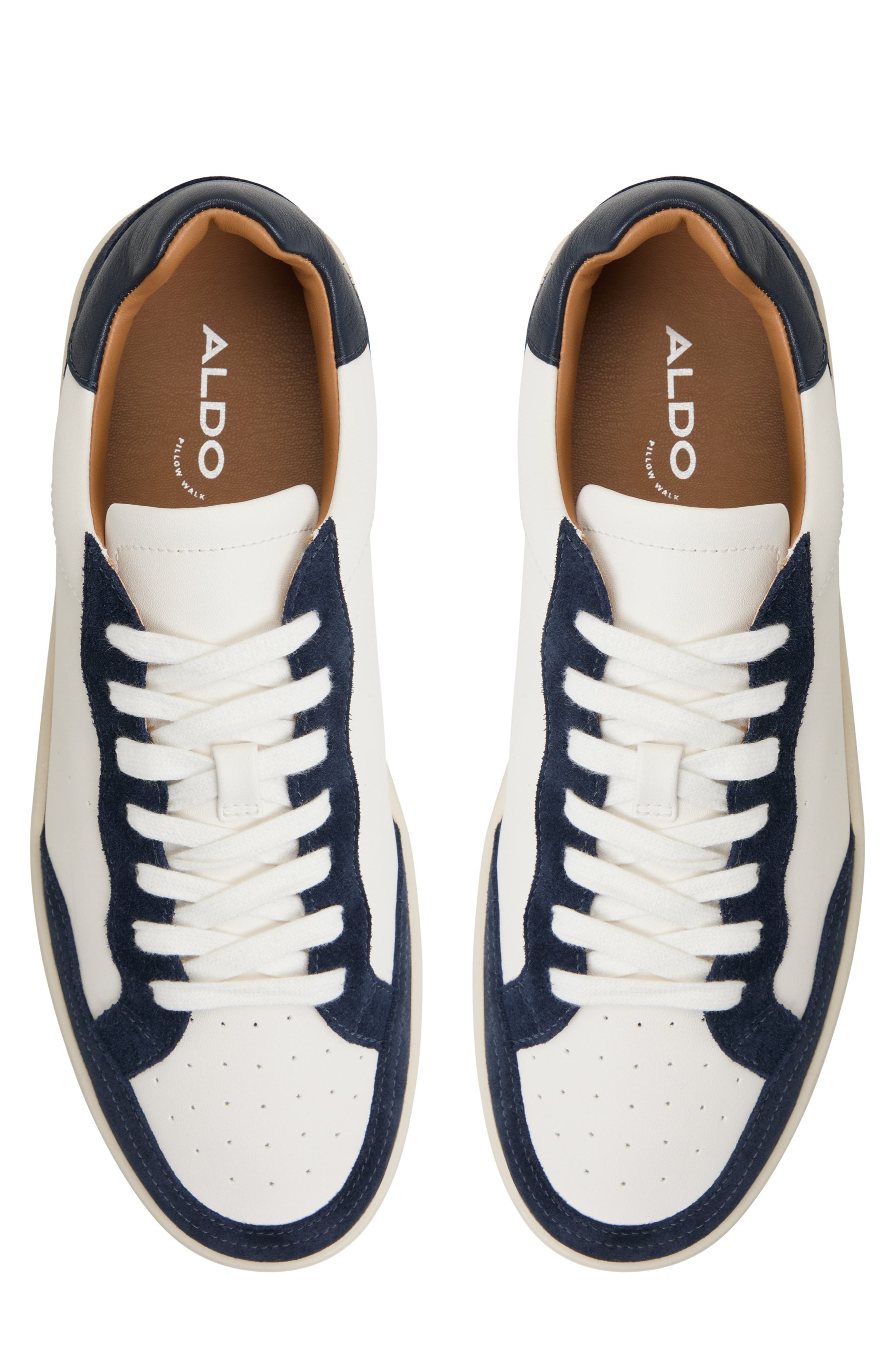 ALDO Wildbrook Sneaker, Alternate, color, Tofu/ Navy 2 Synthetic Mix Mat