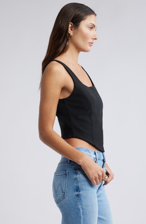 Open Edit Crepe Corset Top In Black