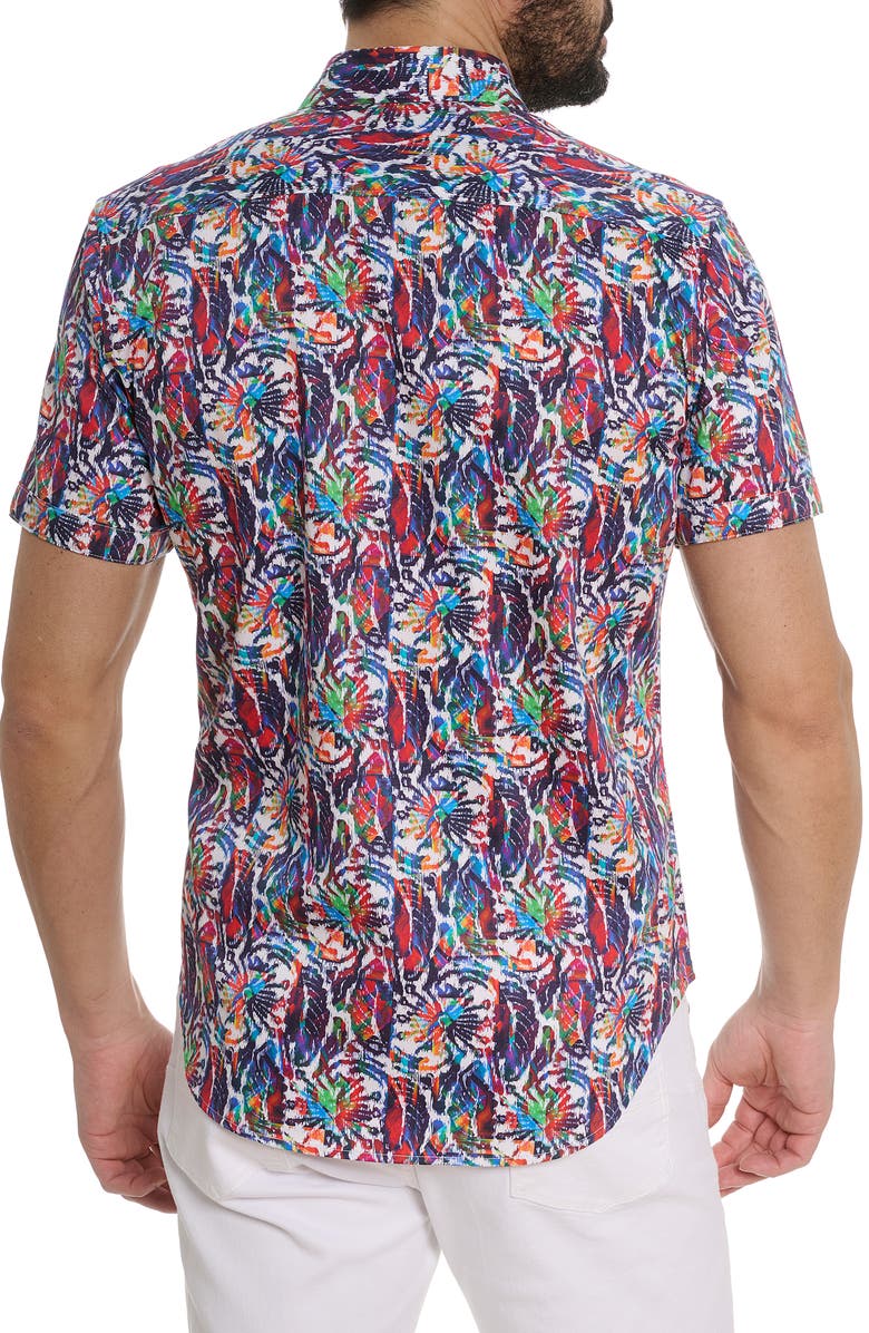 Robert Graham Abstract Short Sleeve Shirt, Alternate, color, Blue Multi