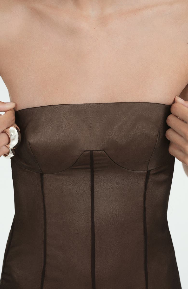 MANGO Corset Minidress, Alternate, color, Black