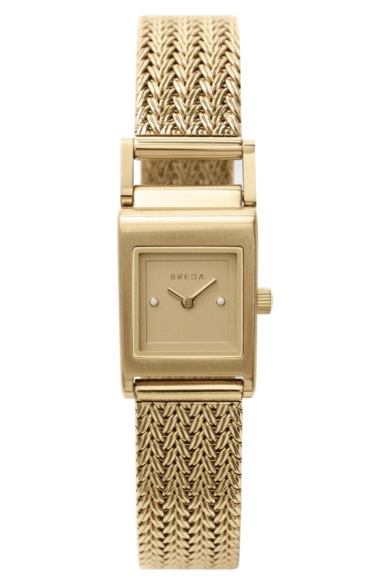 Revel Mesh Strap Watch, 18mm, Main, color, GOLD