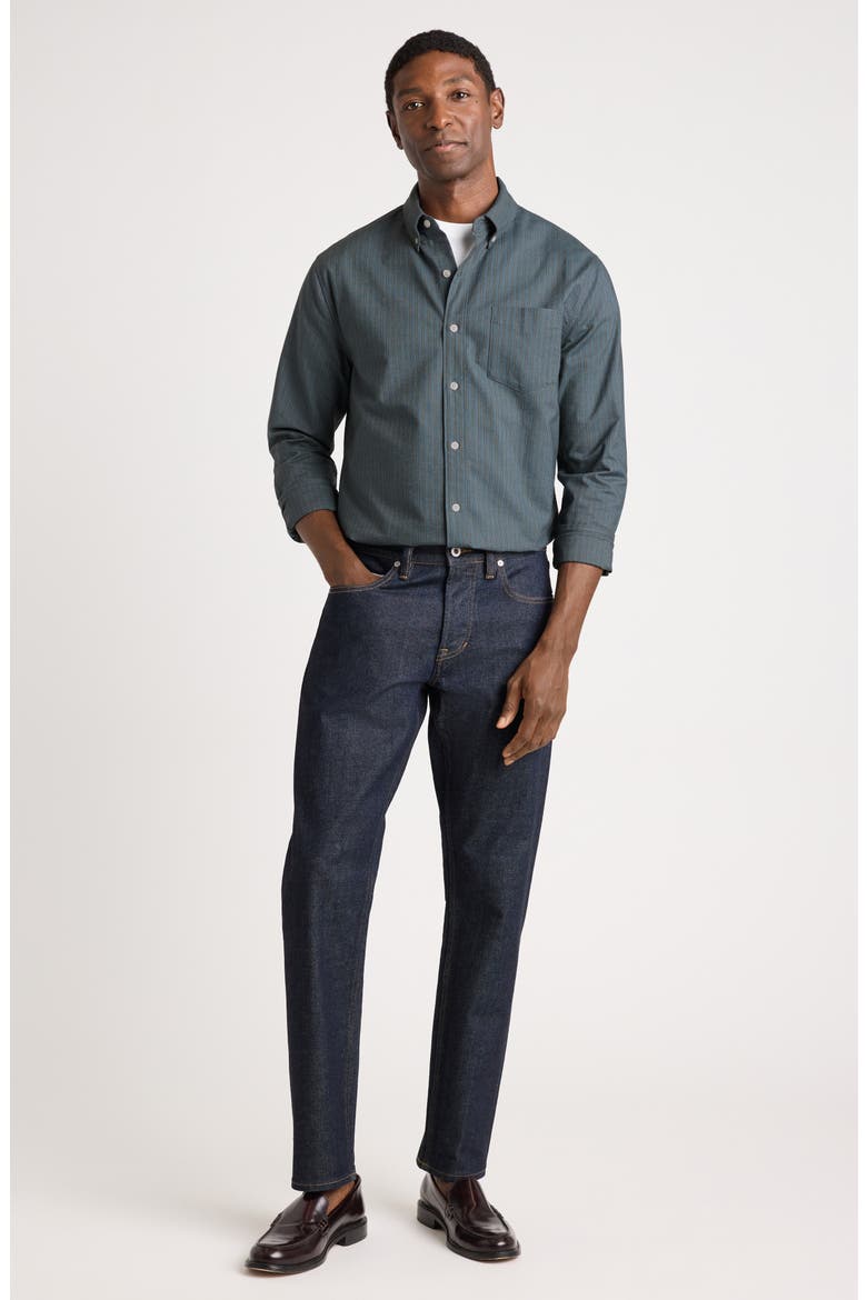 Everyday Slim Fit Oxford Shirt, Alternate, color, URBAN BLUE STRIPE