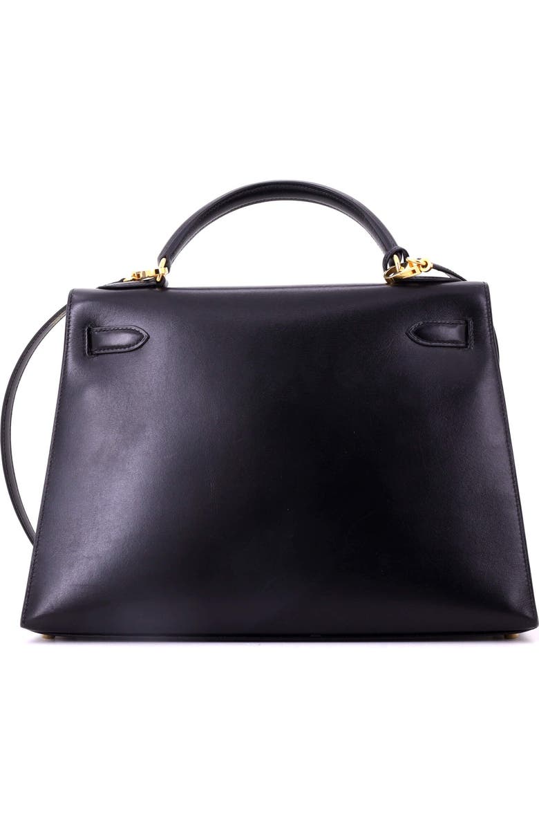 Pre-Owned Hermes Kelly Handbag Black Box Calf with Gold Hardware 32, Alternate, color, Noir