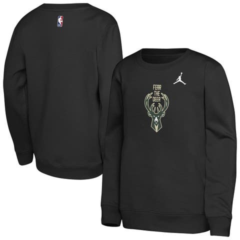 Youth Jordan Brand Black Milwaukee Bucks Courtside Statement Edition Sweatshirt