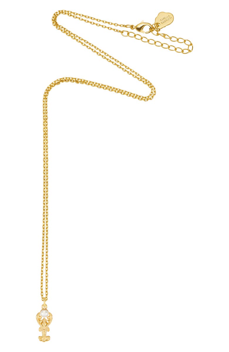 Estella Bartlett Lobster Pendant Necklace, Alternate, color, Gold
